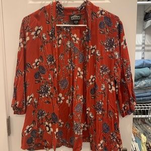Floral cropped kimono
